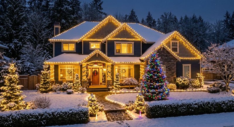 Holiday Lights Hanging in Alpharetta, GA